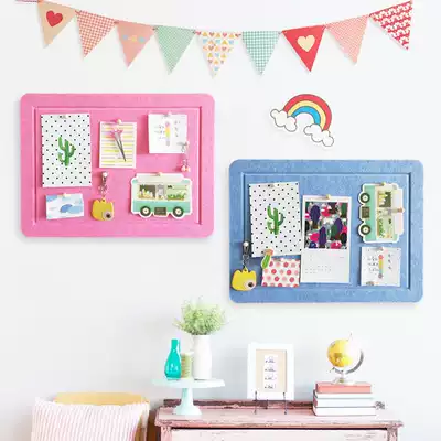 Nordic ins style girl heart room decoration Felt photo wall decoration storage board punch-free dormitory renovation