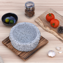 Coarse Stone Pan Mix Rice Special Thickened Pure Natural Stone Pan Bubble Chicken Korea Cuisine Han Style Stone Bowl Cutlery Commercial