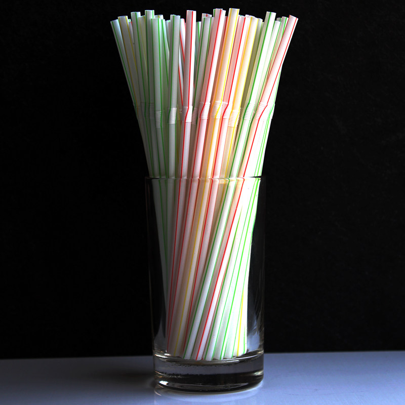 19cm * 5mm disposable pp plastic bent straw soybean milk beverage milk tea transparent straw independent packaging