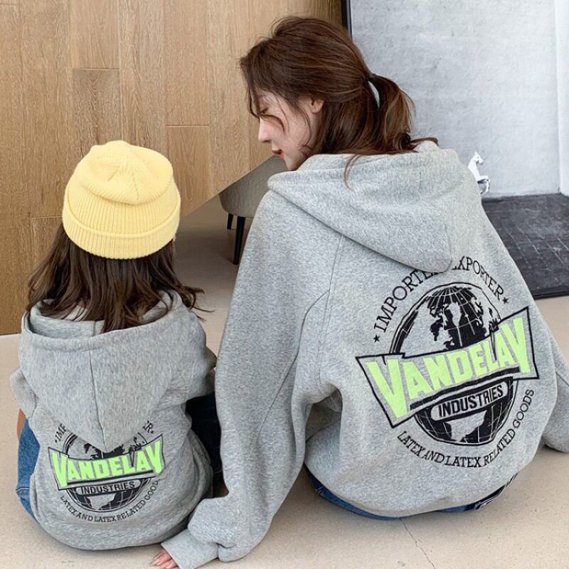 Fried Street Pro Spring Dress 2022 New Mother-son Mother-daughter Dress High-end Foreign Pie Long Sleeve Korean Version With Hat Sportswear Jacket