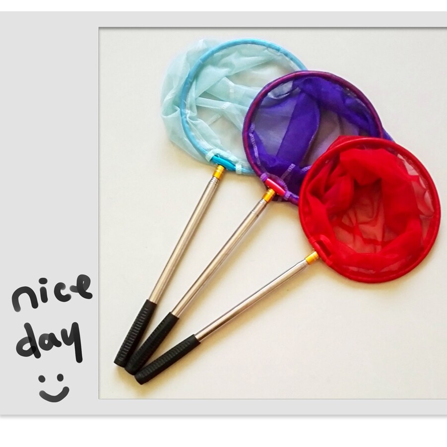 Color stainless steel telescopic insect net catching butterfly dragonfly net fishing fish fishing net pocket children's outdoor toy