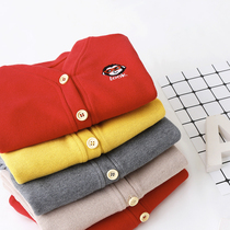 Childrens baby needlework cardio-hoodie spring autumn style boy sweaters coat jacket autumn clothing pure cotton children pure color 100 lap blouses