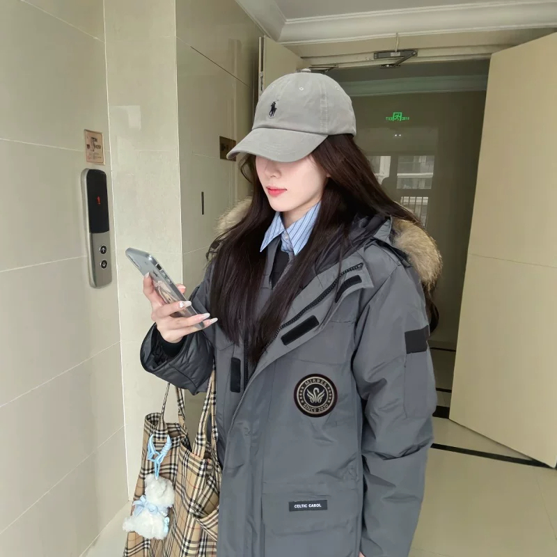 Outdoor 2026 New Model down Jacket for Women, Workwear Style, Extreme Cold Ski Parka, Mid-Length Winter Jacket for Men