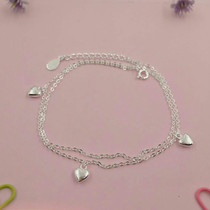 yoyo home foot silver 99 anklet Foot silver double layer love anklet