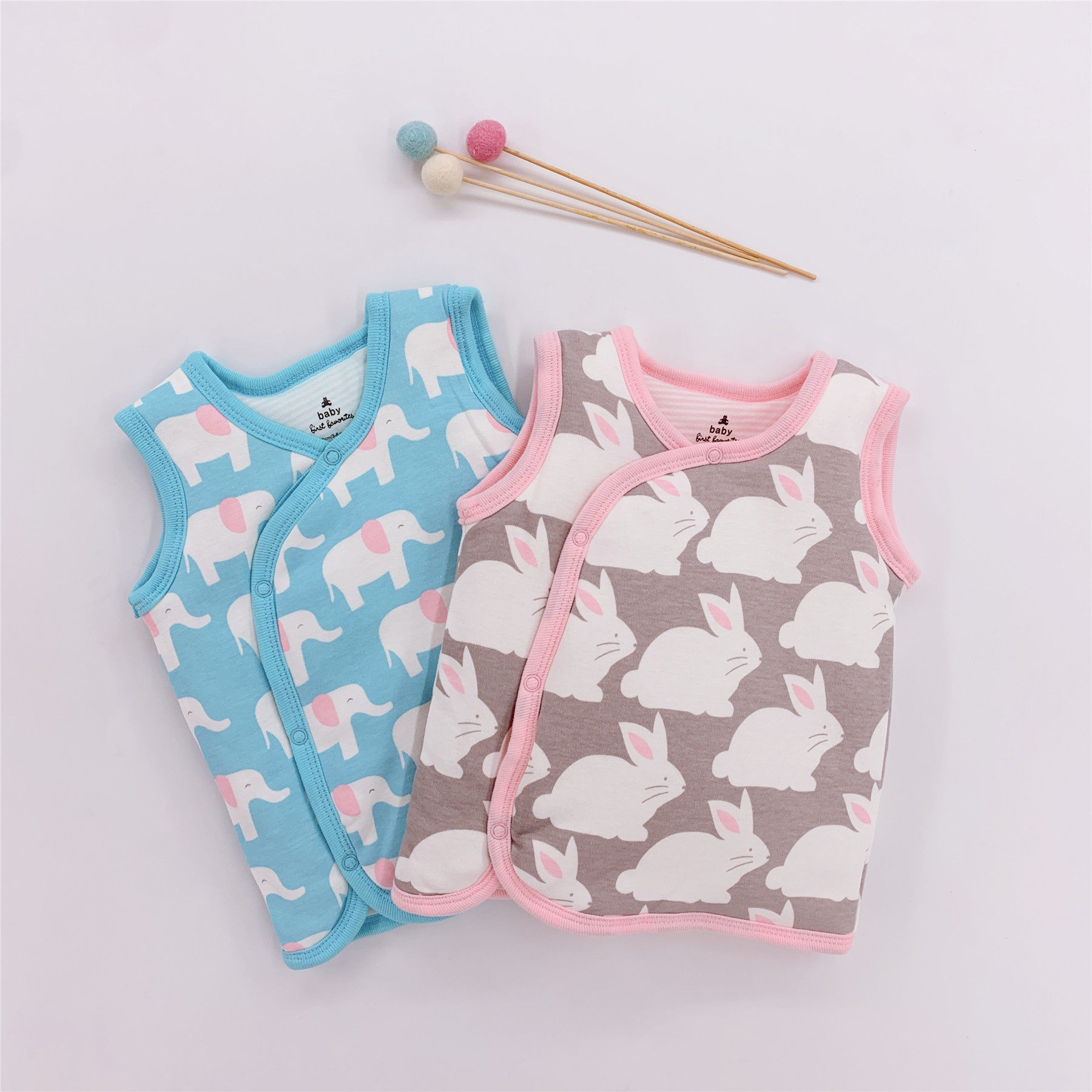 Baby cotton vest thin cotton quilted cotton warm belly protection pure cotton autumn and winter men and women newborn baby thickened vest