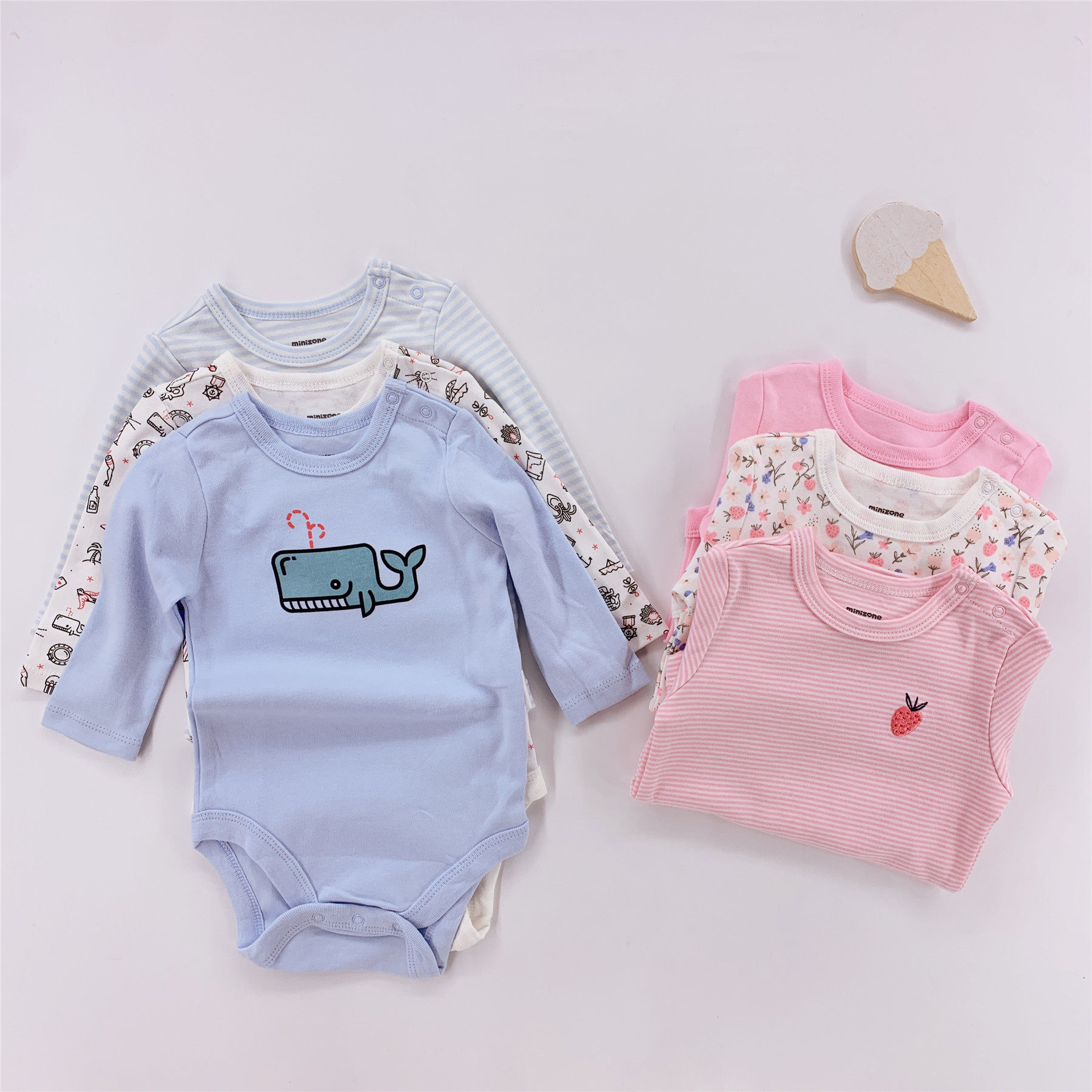 Newborn long-sleeved fart bag baby spring and autumn thin cotton pajamas bottoming clothes baby suit triangle romper