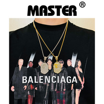 MASTER ape head diamond necklace hip hop Net Red Diamond twist chain T-shirt chain men and women
