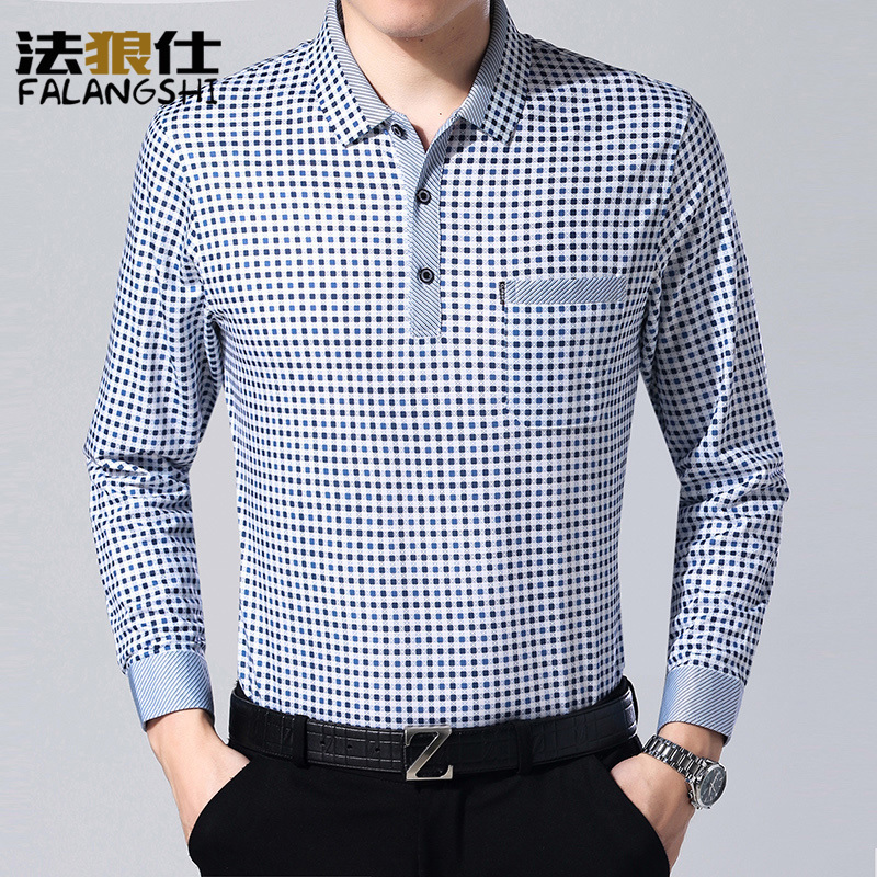 Dad long sleeve T-shirt for middle-aged and elderly men's autumn clothes men wear earth autumn clothes jacket plus velvet padded winter thick