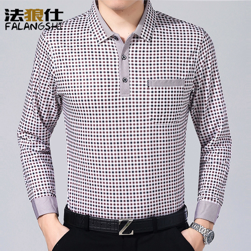 Dad long sleeve T-shirt middle-aged and elderly men's summer jacket ultra-thin summer grandfather clothes Ice Silk ice feeling