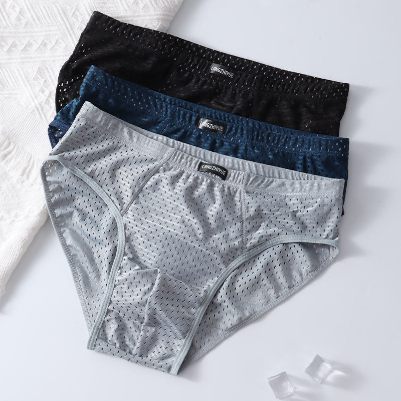 Men's Briefs, Men's Ice Silk Mesh Large Size Summer Men's Loose Breathable Sports Men's Underwear Shorts Men's Briefs, Men's Ice Silk Mesh Large Size Summer Men's Loose Breathable Sports Men's Underwear Shorts
