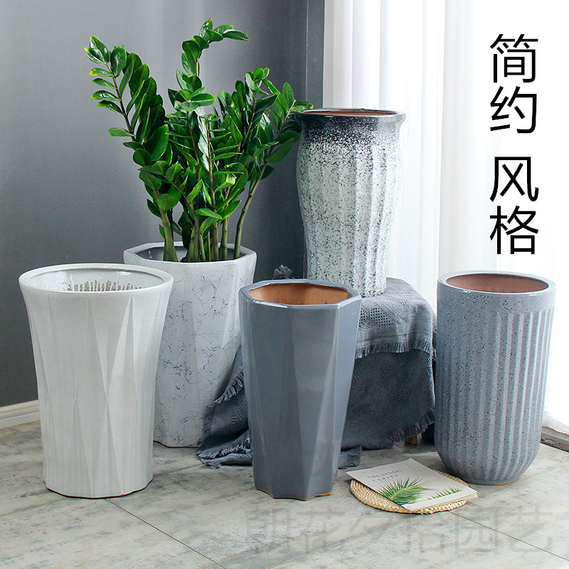 Nordic Tall Ceramic Flower Pot, Extra-Large White Geometric Diamond-Shaped Money Tree, Indoor Living Room Decoration, Free Shipping Nordic Tall Ceramic Flower Pot, Extra-Large White Geometric Diamond-Shaped Money Tree, Indoor Living Room Decoration, Free Shipping