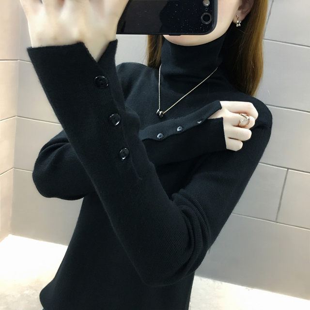 Turtleneck Sweater Women's New Autumn and Winter 2023 Popular Design Niche Women's Short Bottoming Sweater Fashionable and Western