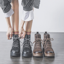 Martin boots womens British style black Korean version of the 2020 autumn and winter new student all-match boots plus velvet cotton shoes flat bottom