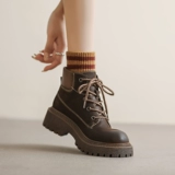 Martens, демисезонные утепленные короткие сапоги в английском стиле, ботинки, коллекция 2023, в британском стиле, подходят для подростков