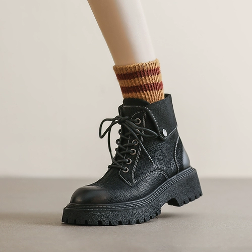 Martens, универсальные демисезонные ретро утепленные короткие сапоги в английском стиле, 2022 года, в британском стиле