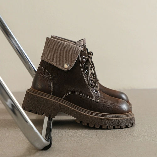 Martens, универсальные демисезонные ретро утепленные короткие сапоги в английском стиле, 2022 года, в британском стиле