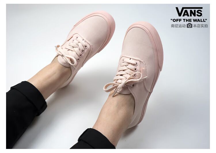 Vans Vans mùa hè thời trang mới nhỏ tươi thấp để giúp màu hồng nhạt Giày vải thông thường giày sport