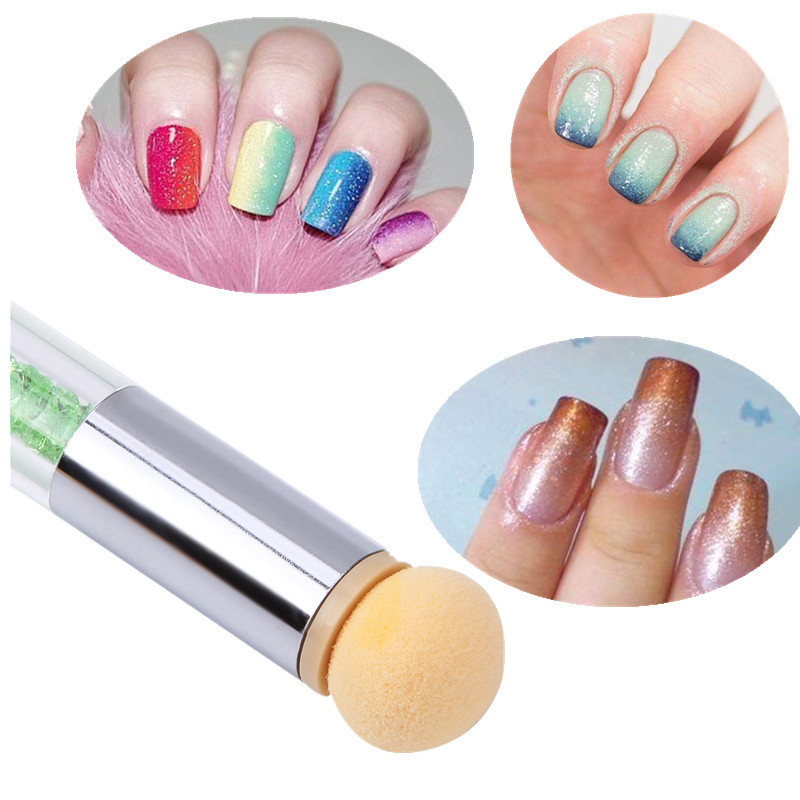 Công cụ làm móng mới Gradient Pen Smudge Pen Point Marker Quang trị liệu Màu keo dính Miếng bọt biển đầu đôi Thanh que - Công cụ Nail máy mài móng