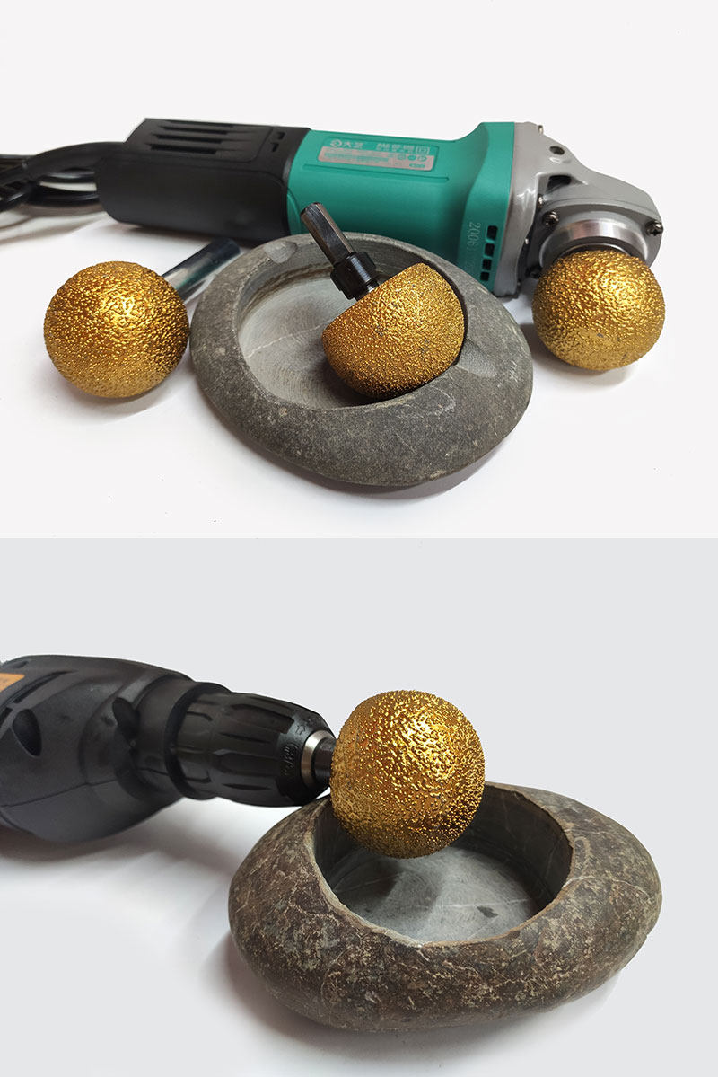 Точильное кольцо 石头花盆制作工具鹅卵石内弧打磨片蘑菇头金刚石清底雕刻棒打磨头