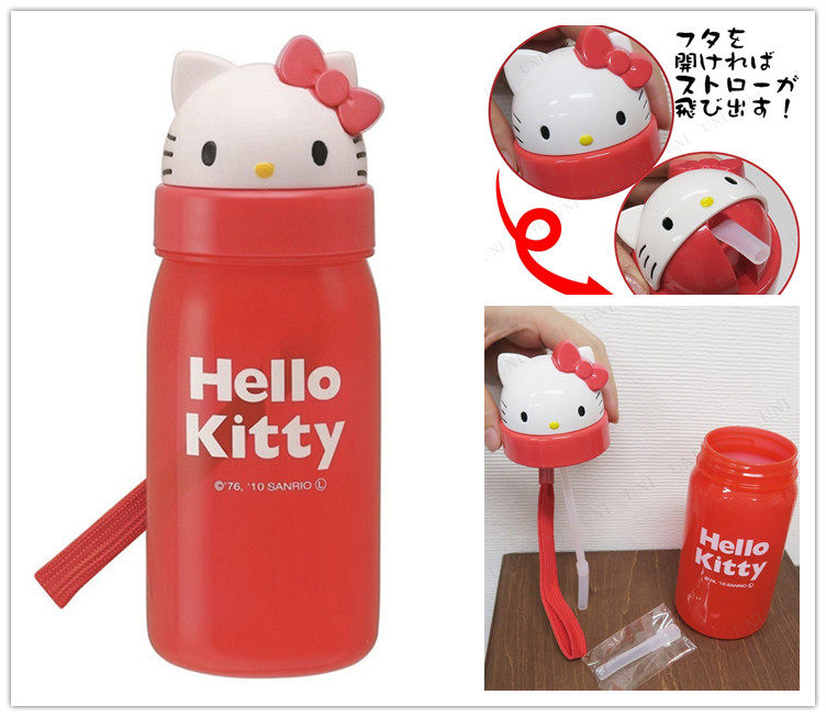 Japan imported skater three-dimensional cartoon children's straw cup kettle Pikachu Mickey kitty350-500ml