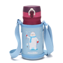 Exported to Europe and the United States cartoon polar bear baby childrens insulation bottle kettle cup cover bag adjustable oblique strap zipper