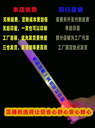 Living Room Atmosphere Props Foam Glow Stick Colorful Sponge Glow Stick Ktv Party Scene Glow Stick Concert