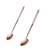 Household stainless steel toilet brush replacement head toilet toilet brush shake sound toilet wipe long handle extended super long Square