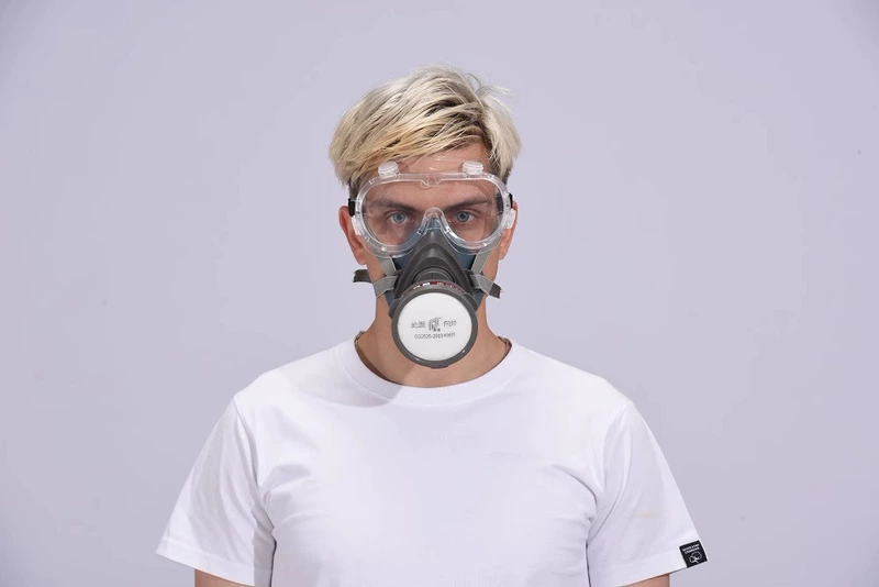Mặt nạ phòng độc phun sơn đặc biệt chống bụi công nghiệp độc hại mặt nạ oxy bảo vệ hàn mặt nạ chống bụi toàn mặt