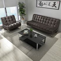 Business office sofa coffee table combination reception guests Simple modern business office sofa leather seat furniture