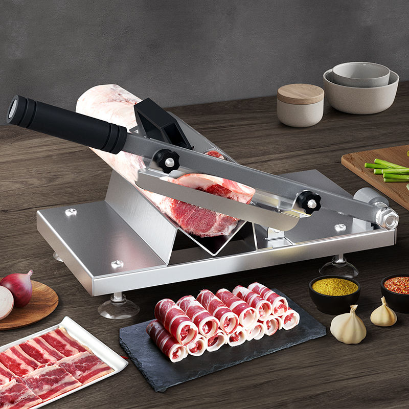 Mutton roll slicer household small stainless steel cut meat frozen meat slicer commercial cut fat beef roll manual planing meat