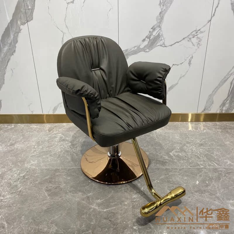 New web Red Hairdressing Chair Hairdressshop High-end Chair New Tide Light Extravagant and High-end Hot Dye Cut and Hair Salon Hair Salon Special