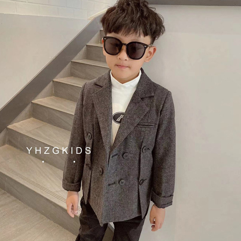 Boys suit jacket casual Korean version 2022 new trendy design foreign style single top
