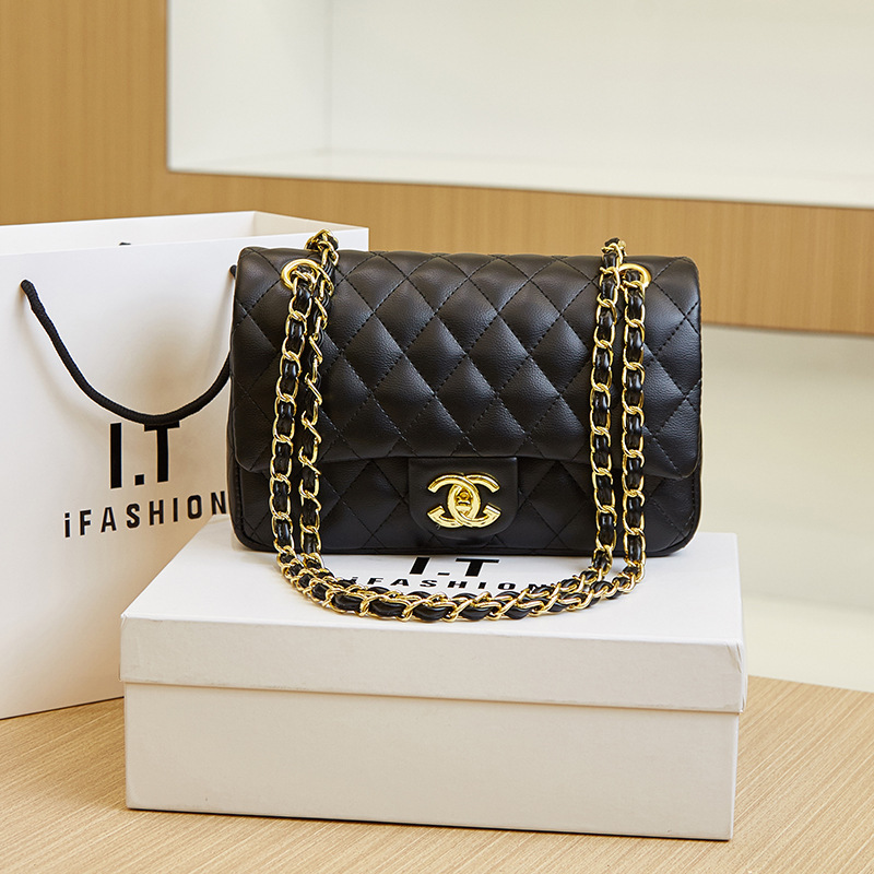 Chanel's New Genuine Designer Small Chanel Bag for Women, Genuine Leather, Brand-Name, Fashionable, Versatile Crossbody Shoulder Bag