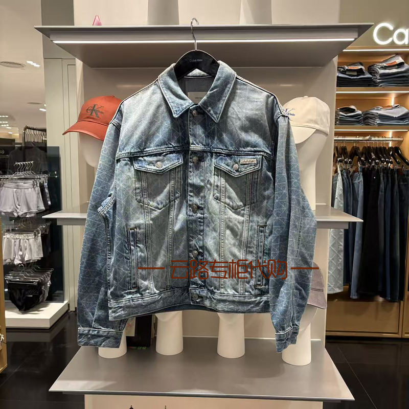 Ck Jeans Denim Jacket 26 Autumn Men and Women Couple American Style Workwear Monogram Full Print Trendy Shell Jacket 4Rh760G