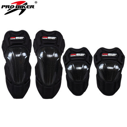 New carbon fiber motorcycle protective gear men's and women's off-road vehicle knee pads, elbow pads, anti-fall, warm leg pads, four-piece set