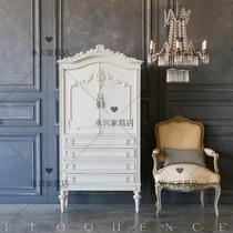 French retro to make old wood carved flower closets American country bedroom furniture European high-end double-door children's wardrobe