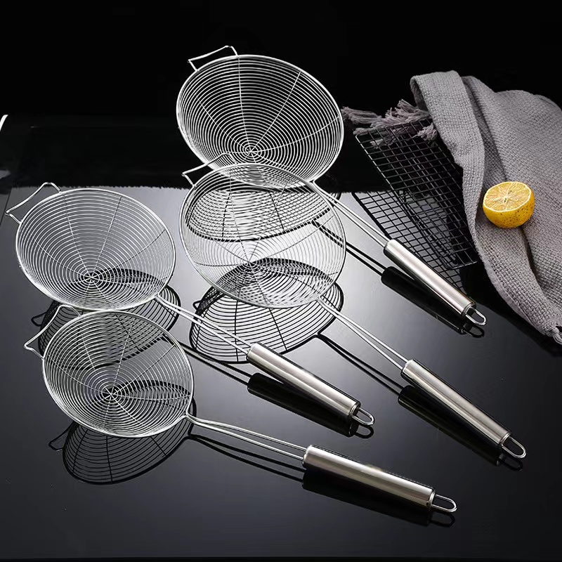 Home Kitchen With Hook Thread Leakage Stainless Steel Leaking Spoon Fry Large Hot Pot Scoop dumplings Hedge Filter Spoon-Taobao