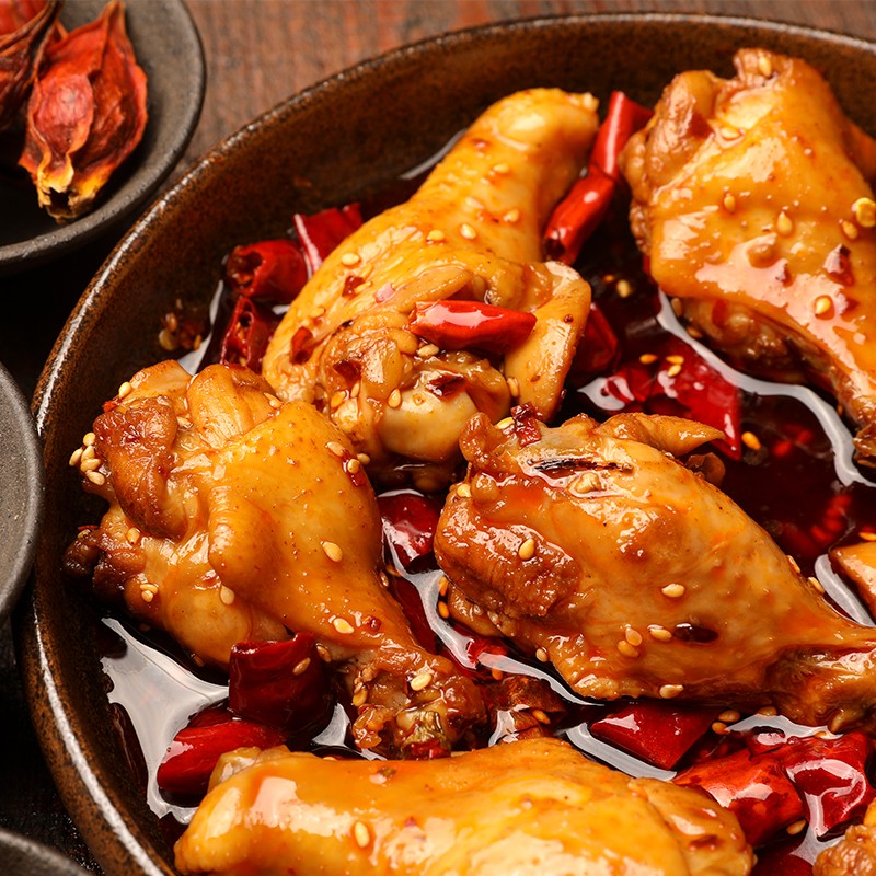 Spicy Cold Eating Chicken Wings Root Hemp Spicy Chicken Calf Meat web Red de-gluttony Lower wine small snacks ready-to-eat cooked food 120g