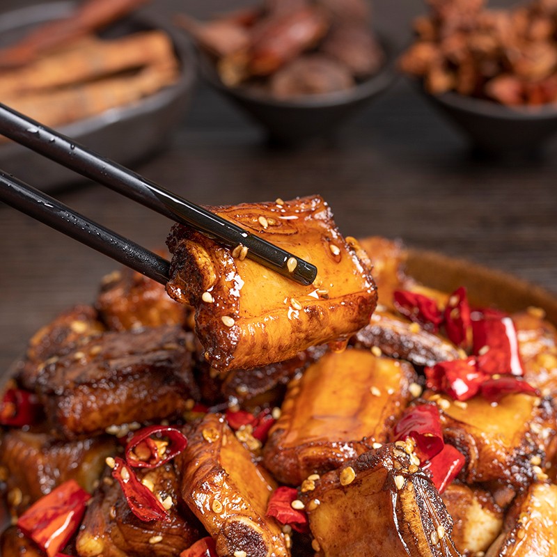 Cold eat ribs instant food cooked spicy spicy spicy steak spicy scented meat private kitchen snack relief casual snack 150g