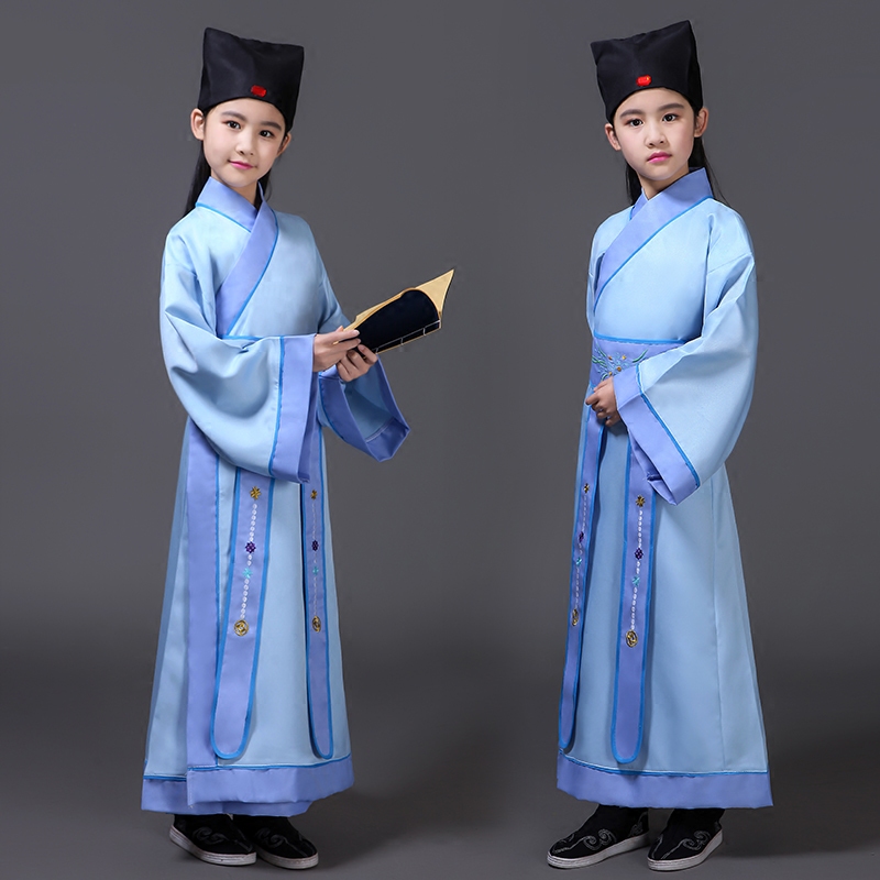 Children's ancient costumes Hanfu ancient costumes children's books boys boys' Chinese three-character classics disciples' performance costumes