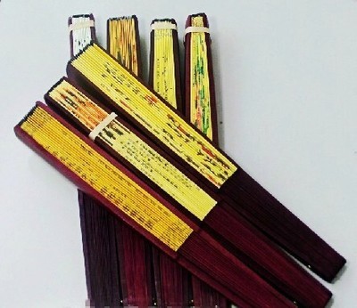 Chinese wind folding fan photography props ancient costume 8 inches 10 inches men's and women's printed silk fan folding fan