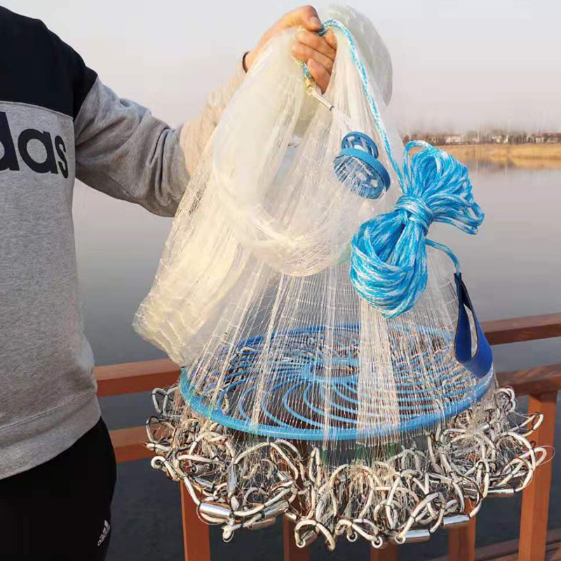 Iron Chain Cast Net Large Flying Disc Type Hand Throw Net Disc Fishing