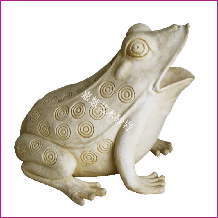 Jiahui sandstone relief round sculpture large garden waterscape sculpture fiberglass Fountain Hotel Villa frog Fountain