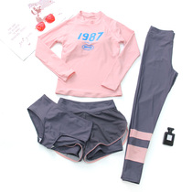 Child swimsuit woman CUHK Girl Split Three Sets Swimsuit Girl Long Sleeve Long Pants Sunscreen Great Boy Student Swimsuit