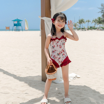 Girl Swimsuit 2021 New CUHK Child Conjoined Sunscreen Girl Professional Swimsuit Children Swimsuit Girls Summer