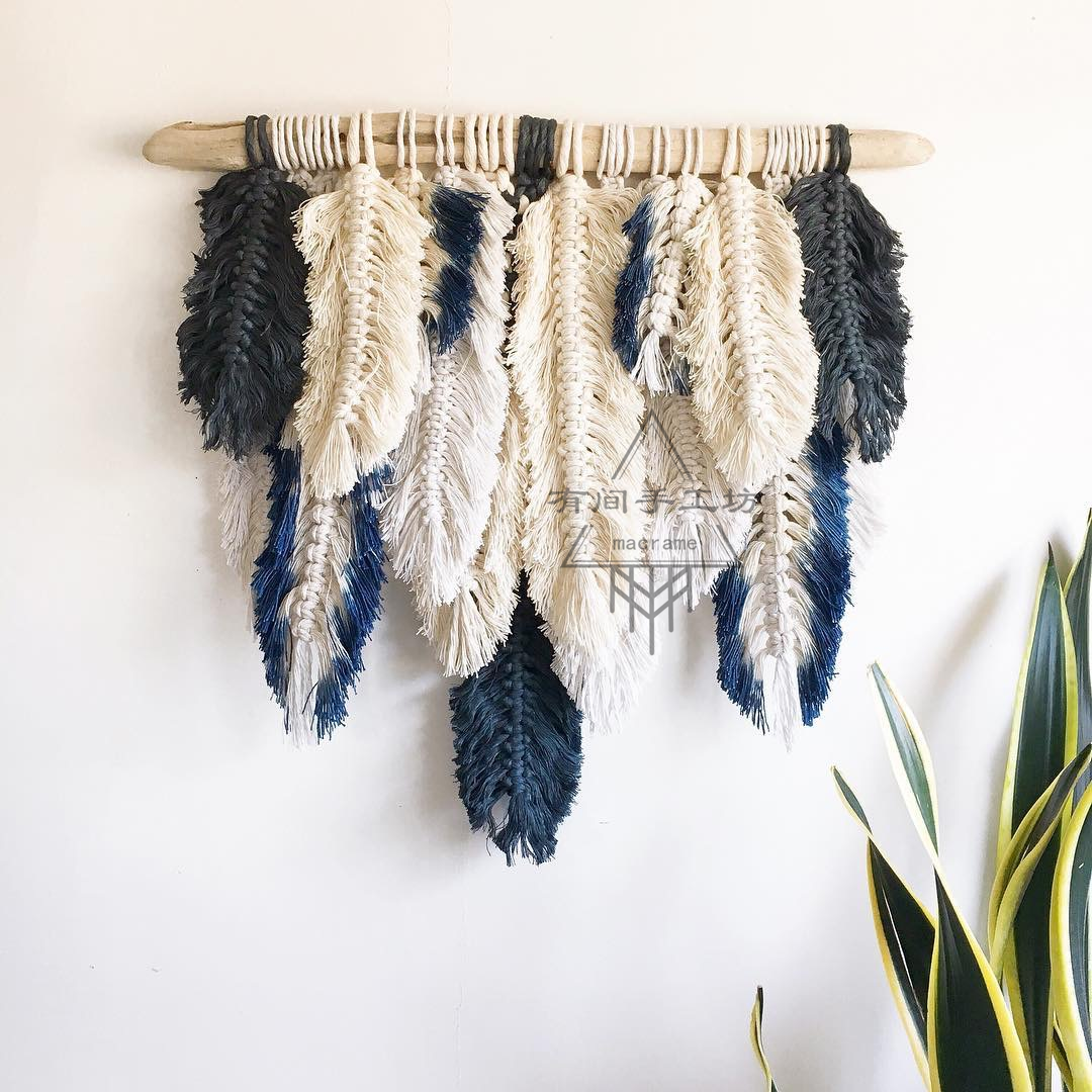 Bohemian tua tấm thảm sáng tạo tường mềm treo handmade cotton dệt đầu giường trang trí tường nhuộm dệt 	thảm dệt treo tường
