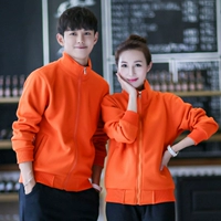 Оранжевая флисовая утепленная толстовка