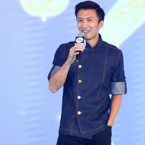 Рабочая одежда Николаса Це и того же шеф-повара, как и отель с длинными рукавами, кухня кухонная джинсовая джинсовая джинсовая ткань 7-четверть.