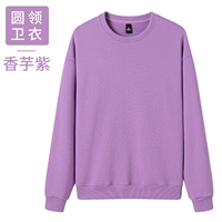 JSH-Bird's Nest Хлопковый топ с круглым вырезом и длинными рукавами Taro Purple