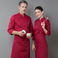 Красный лонгслив, фартук